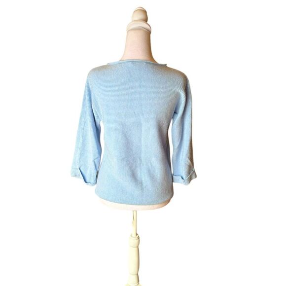 Bartolini Italy Sweater Silk Cashmere Wool Blend Womens Size Large Light Blue - Picture 2 of 11